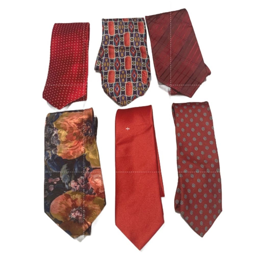6 Gold Red Silver Polka Dot Floral Geometric Vintage & Newer Mens Neck Ties